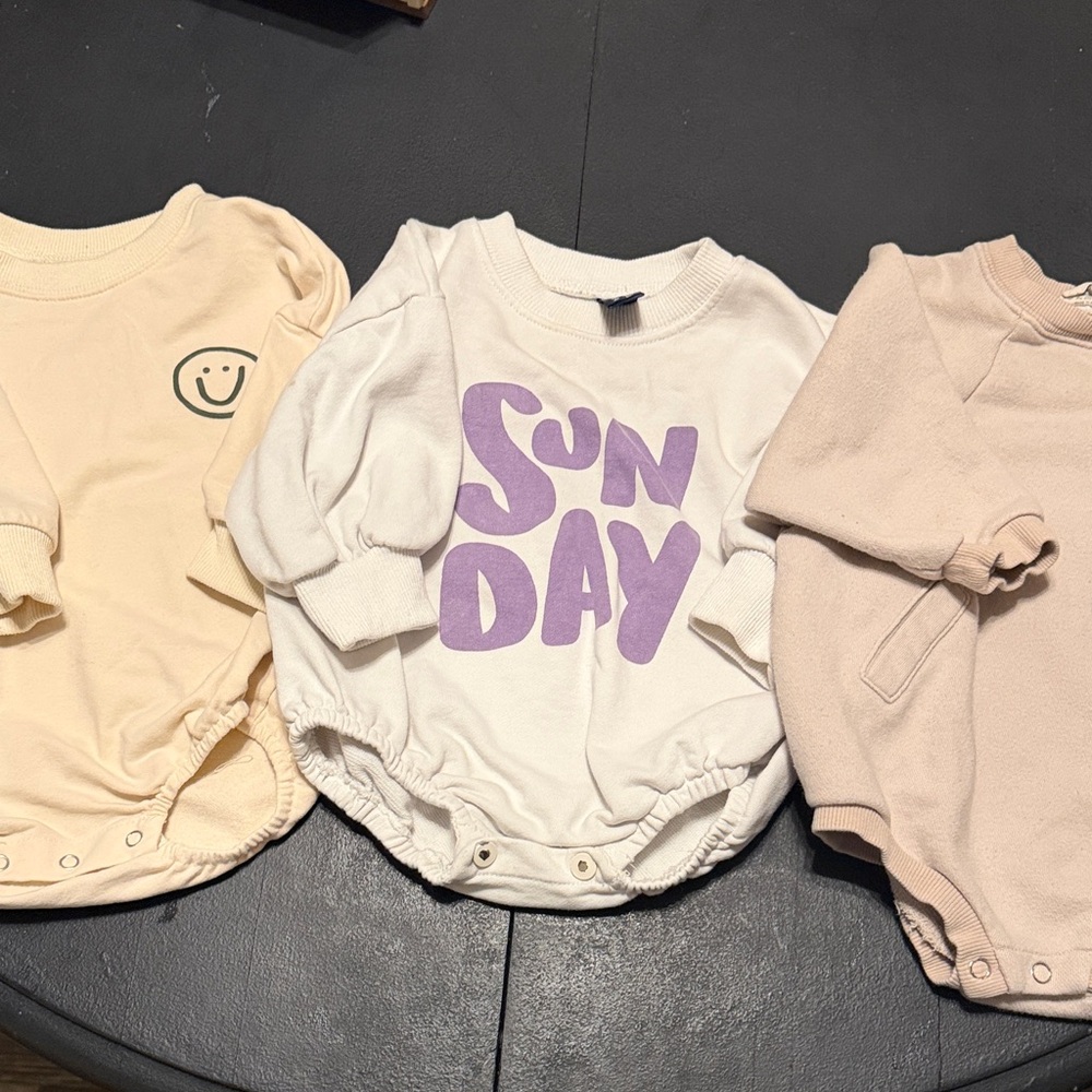 Neutral Baby 3 One-Piece bubble sweatsuit rompers